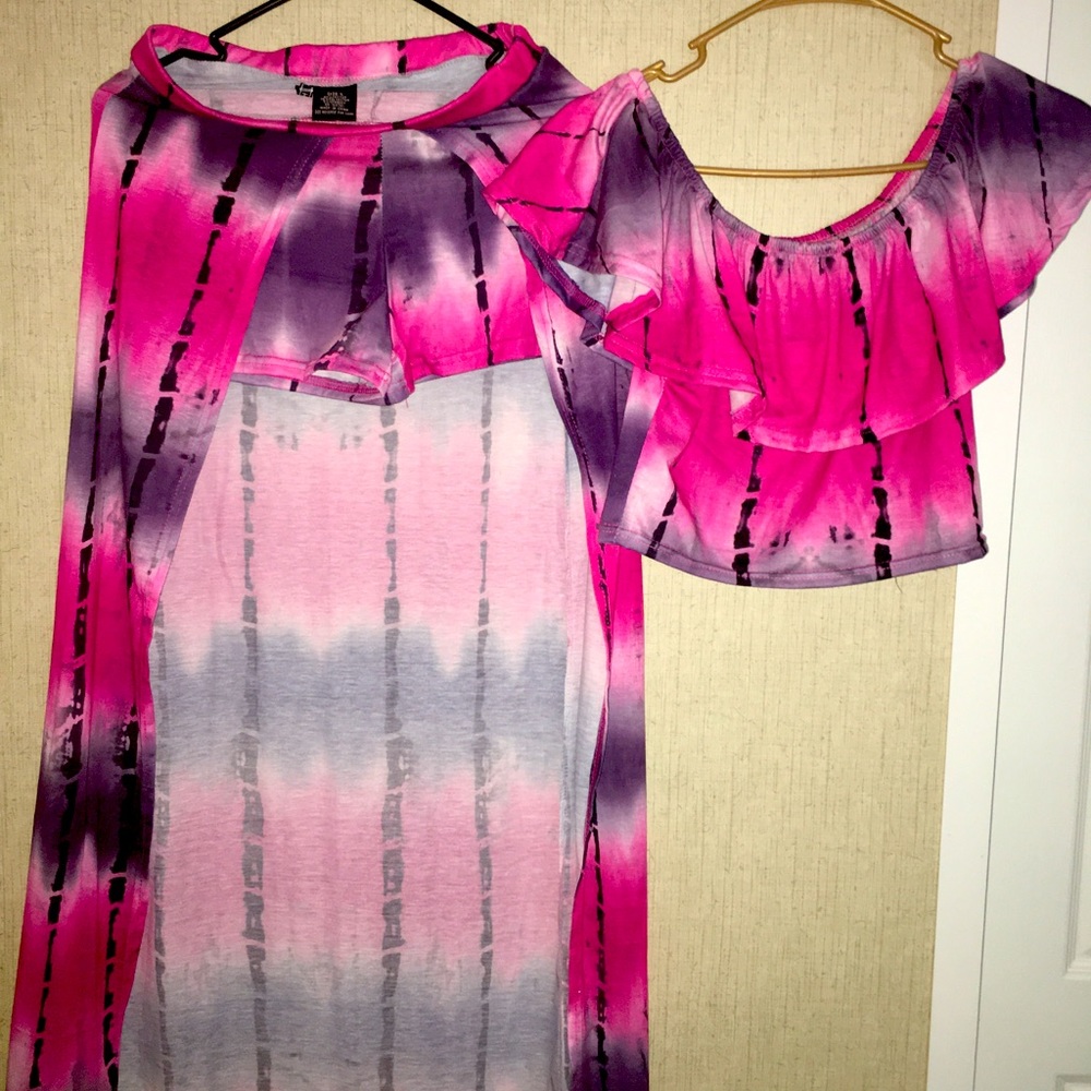 2 Piece set purple and pink